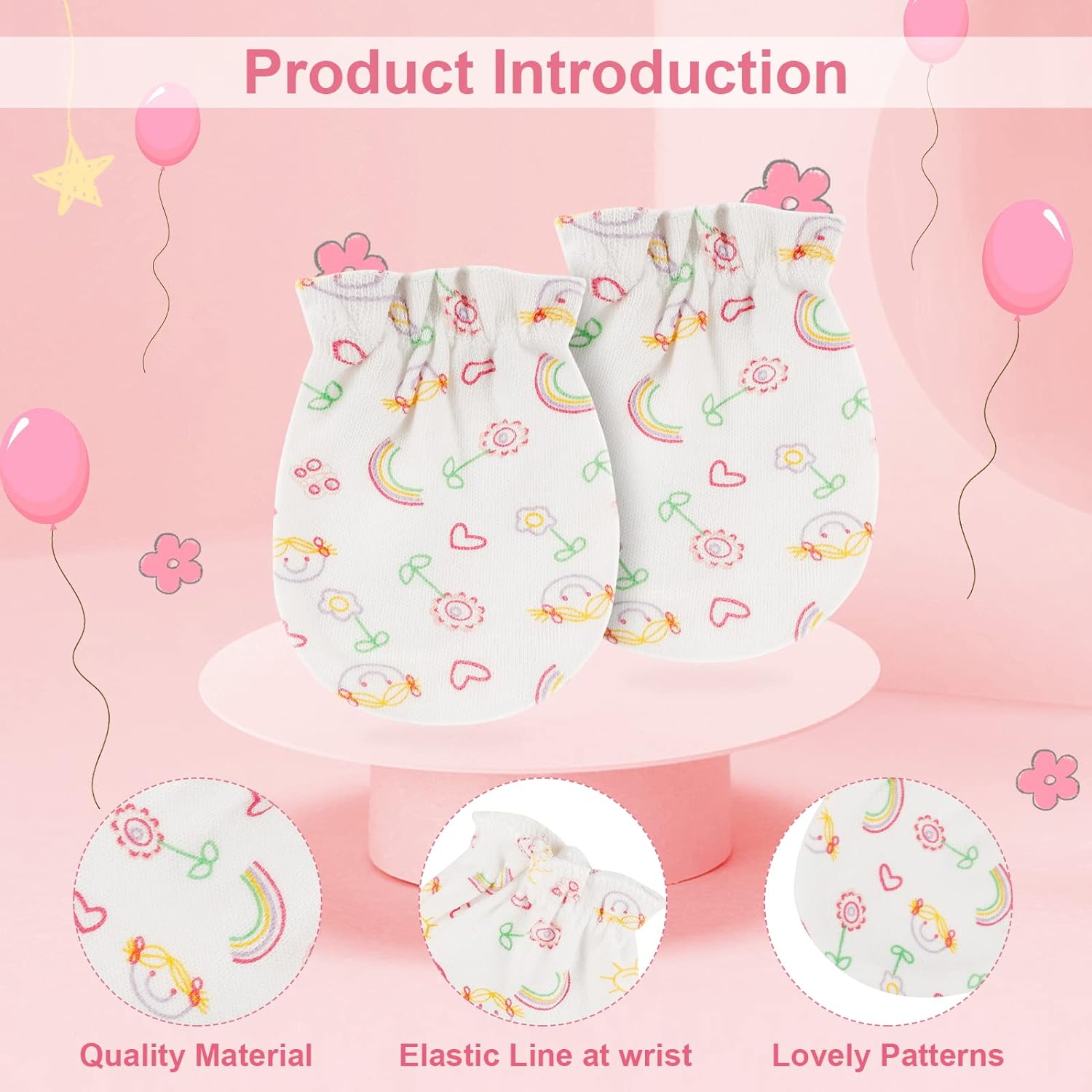 ONESING 16 Pairs Baby Mittens Newborn Mittens No Scratch 0-6 Months Warm Mittens for Newborn Baby Boys Girls - Image 2